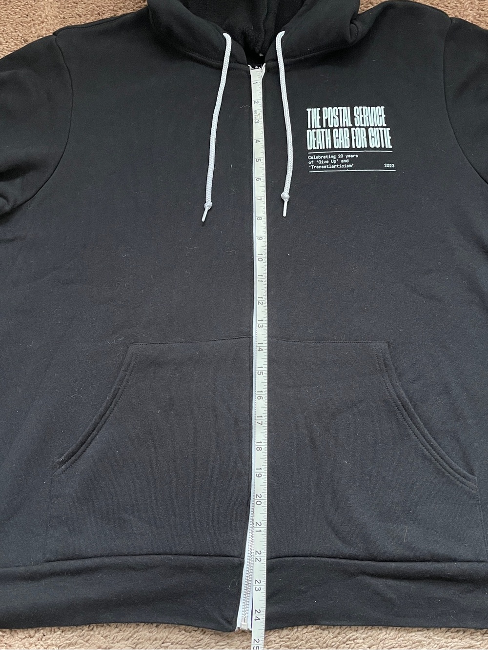 Postal Service / Death Cab for Cutie Black Zip Up Hoodie - Picture 4 of 4